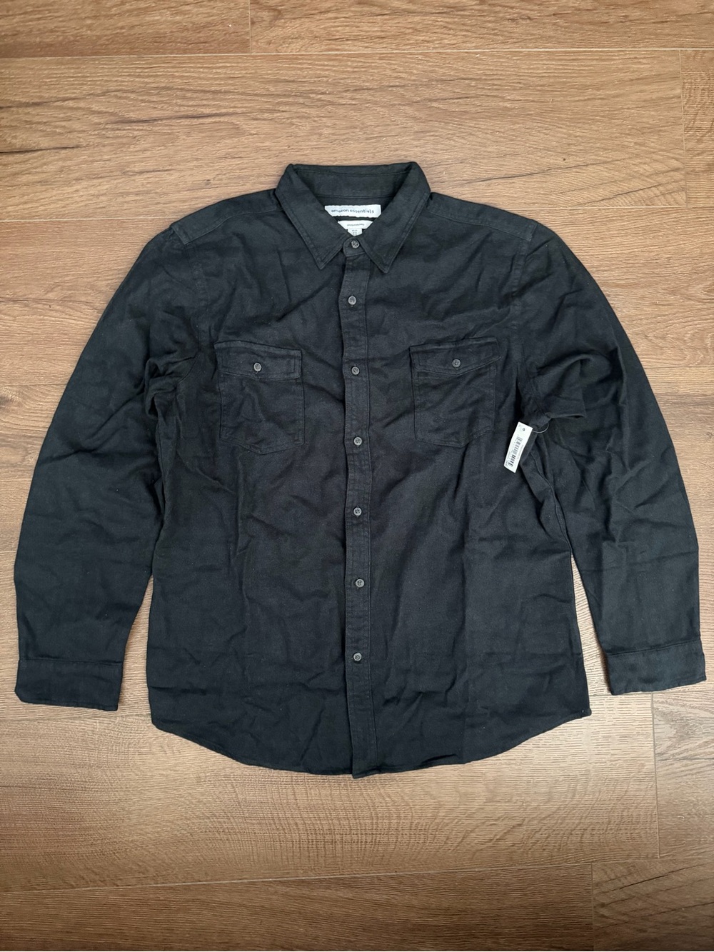 Amazon Essentials Black Slim Button-Up Shirt